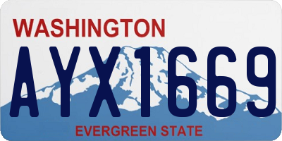 WA license plate AYX1669