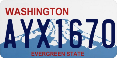 WA license plate AYX1670