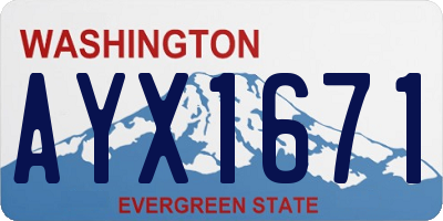 WA license plate AYX1671