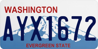 WA license plate AYX1672