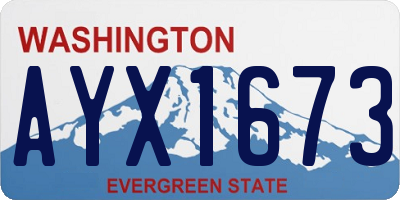 WA license plate AYX1673