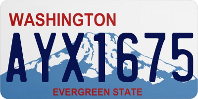 WA license plate AYX1675