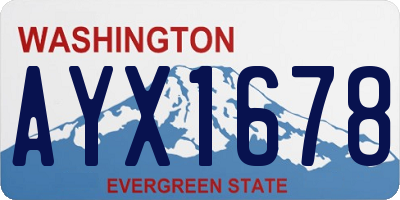 WA license plate AYX1678