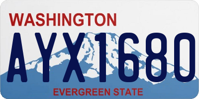 WA license plate AYX1680