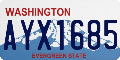 WA license plate AYX1685