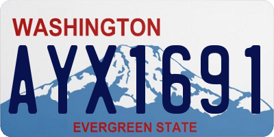 WA license plate AYX1691