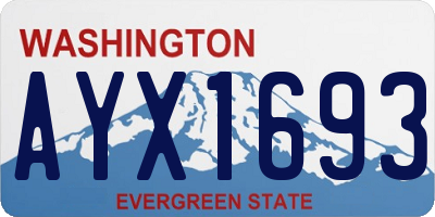 WA license plate AYX1693