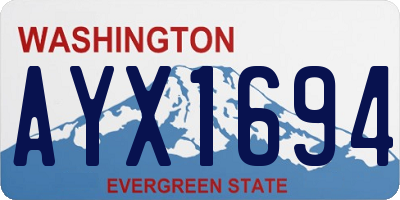 WA license plate AYX1694