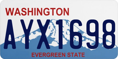 WA license plate AYX1698