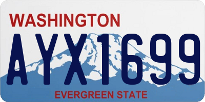 WA license plate AYX1699