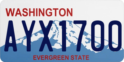 WA license plate AYX1700