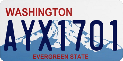 WA license plate AYX1701