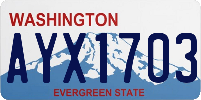 WA license plate AYX1703