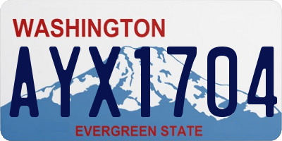 WA license plate AYX1704