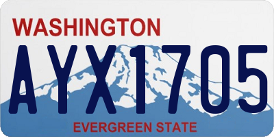 WA license plate AYX1705