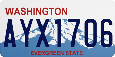 WA license plate AYX1706