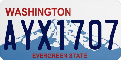 WA license plate AYX1707