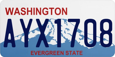 WA license plate AYX1708