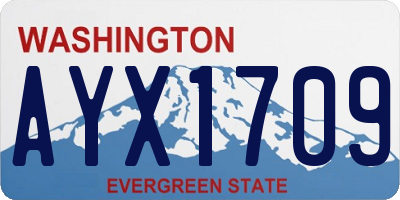 WA license plate AYX1709