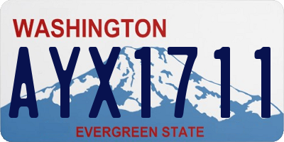 WA license plate AYX1711