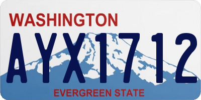 WA license plate AYX1712