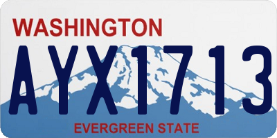 WA license plate AYX1713