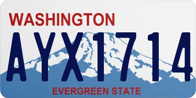 WA license plate AYX1714