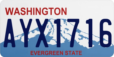 WA license plate AYX1716