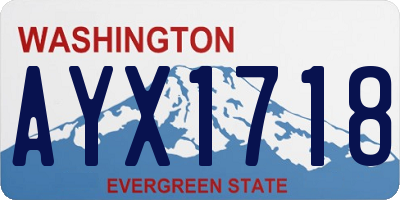 WA license plate AYX1718