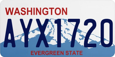 WA license plate AYX1720