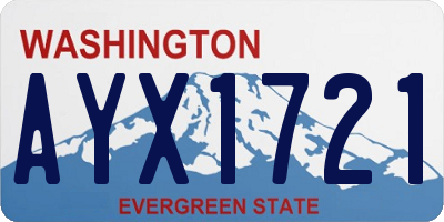 WA license plate AYX1721