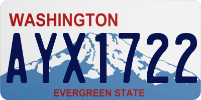 WA license plate AYX1722