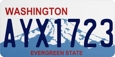 WA license plate AYX1723