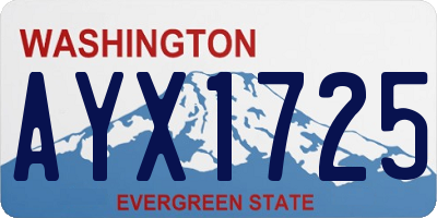 WA license plate AYX1725