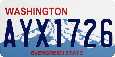 WA license plate AYX1726