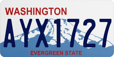 WA license plate AYX1727