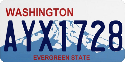 WA license plate AYX1728