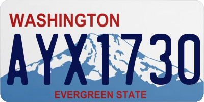 WA license plate AYX1730