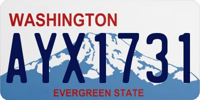 WA license plate AYX1731