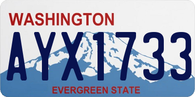 WA license plate AYX1733