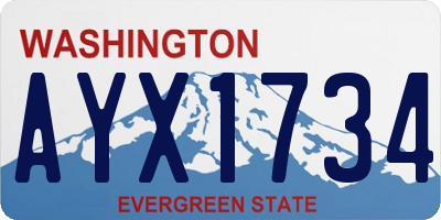 WA license plate AYX1734