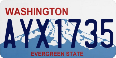 WA license plate AYX1735