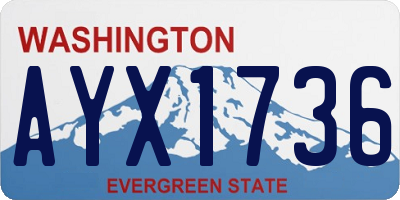 WA license plate AYX1736