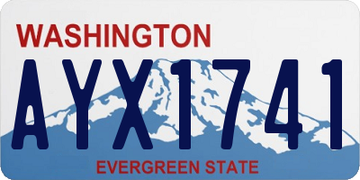 WA license plate AYX1741