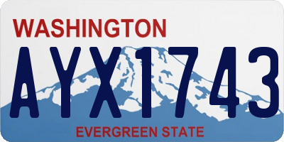 WA license plate AYX1743