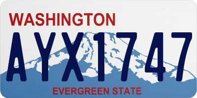 WA license plate AYX1747