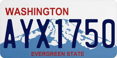 WA license plate AYX1750