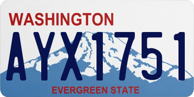 WA license plate AYX1751