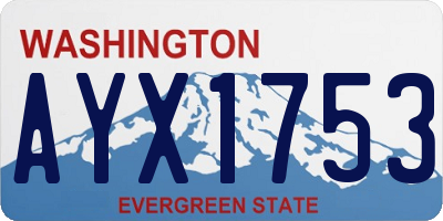 WA license plate AYX1753