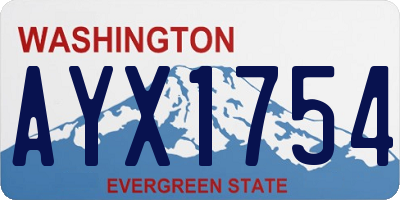 WA license plate AYX1754